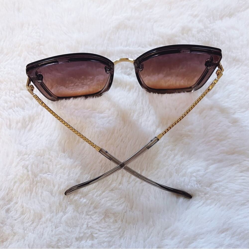 Gia Clear Light Purple Chain Link Oversized Sunglasses - Picture 8 of 12